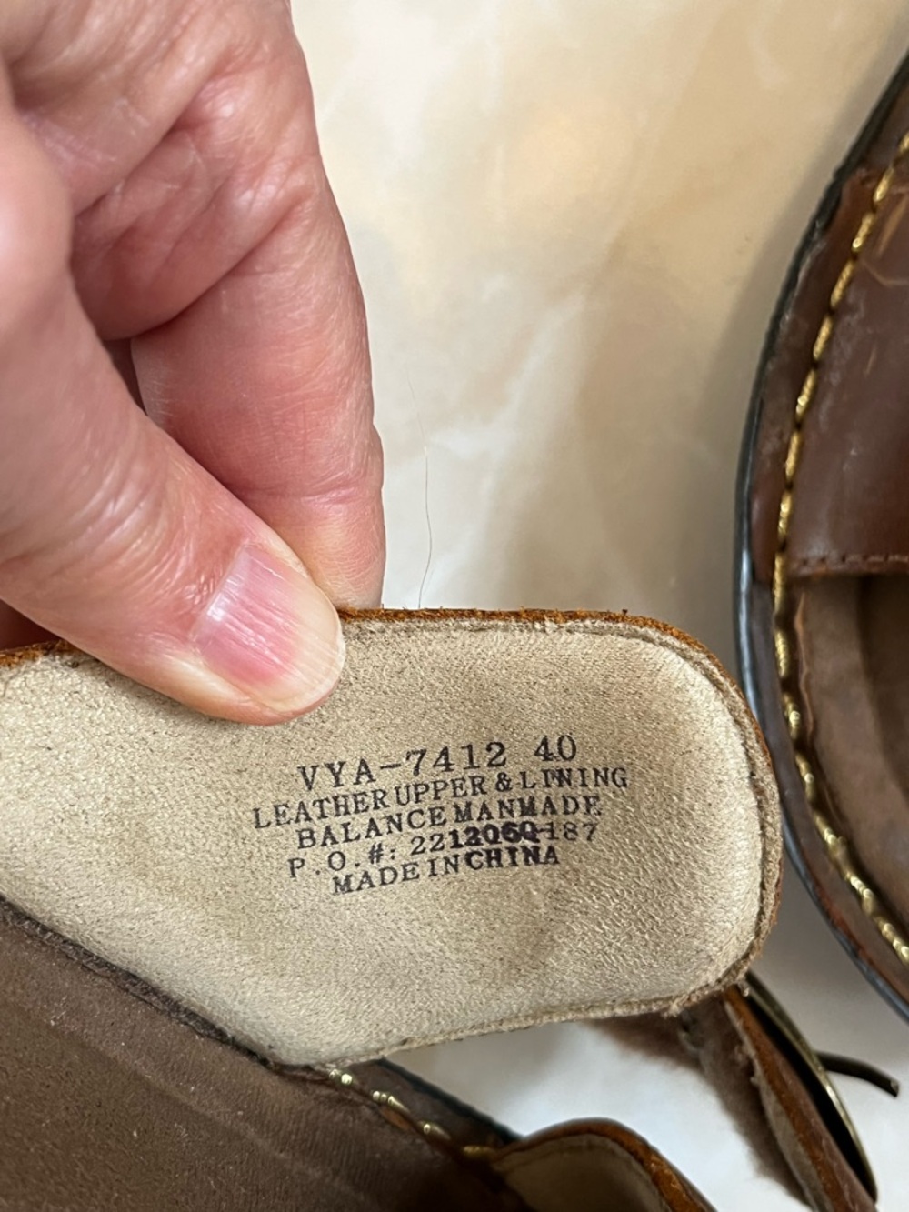 Alegria Women’s Brown Leather Slide Sandals - Picture 5 of 5